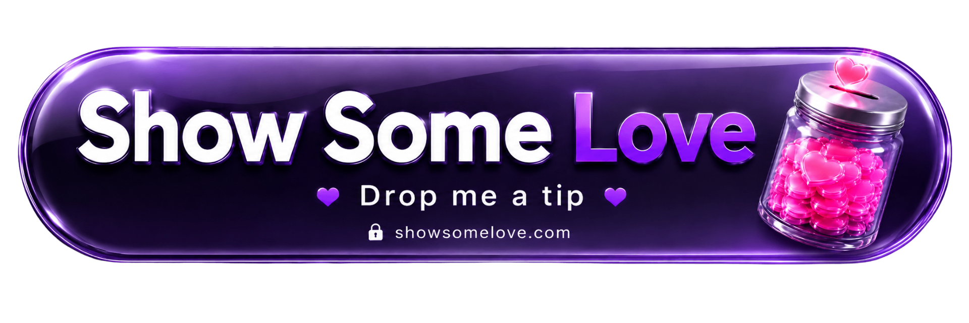 Show Some Love — purple tip button (example widget)